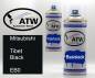 Preview: Mitsubishi, Tibet Black, EB0: 400ml Sprühdose + 400ml Klarlack - Set, von ATW Autoteile West.